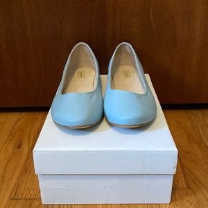 Eggshell Blue Leather Flats